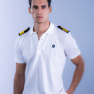 Original Pique Cotton Polo Shirt With Epaulets - White