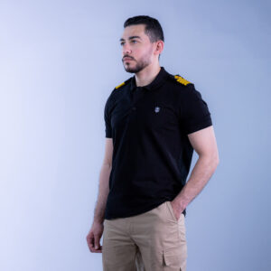 Original Pique Cotton Polo Shirt With Epaulets - Black